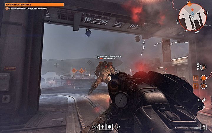 Bruder 2 Ubergarde it is a great robot that uses heavy weapons - Bruder 2 Ubergarde | Bosses in Wolfenstein Youngblood - Bosses and mini-bosses - Wolfenstein Youngblood Guide