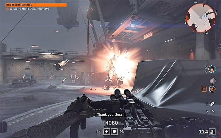 Do not forget about close cooperation between the sisters during the heat of the battle - Bruder 2 Ubergarde | Bosses in Wolfenstein Youngblood - Bosses and mini-bosses - Wolfenstein Youngblood Guide