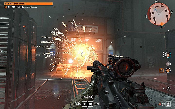 During the battle, do not forget about the close cooperation between the sisters - Bruder 3 Ubergarde | Bosses in Wolfenstein Youngblood - Bosses and mini-bosses - Wolfenstein Youngblood Guide