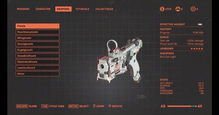 In Wolfenstein Youngblood, you can fight with a pistol, maschinenpistole, Blitzgewehr, Sturmgewehr, Kugelgewehr, Dieselkraftwerk, Elektrokraftwerk, and Laserkraftwerk - Combat and sneaking in Wolfenstein Youngblood - Basics - Wolfenstein Youngblood Guide