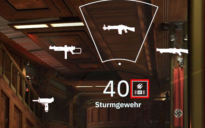 When you call up the weapons selection menu, search for those that have the same marks next to the information about ammo - Right Tool for the Job | Wolfenstein Youngblood Trophies - Trophy guide - Wolfenstein Youngblood Guide