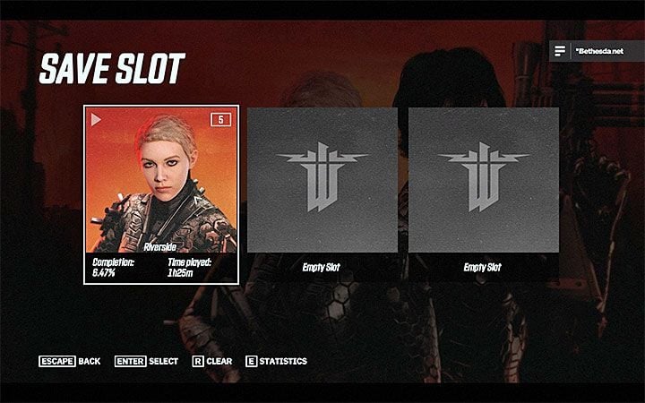 From the main menu of the game you can additionally select Save Slot option - Can I save the game in Wolfenstein Youngblood? - FAQ - Frequently Asked Questions - Wolfenstein Youngblood Guide