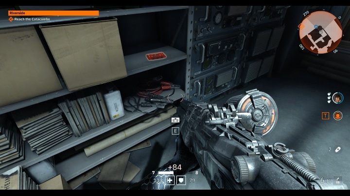 This cartridge is in a cabinet full of books and equipment - Secrets and collectibles in Riverside | Wolfenstein Youngblood - Collectibles and secrets - Wolfenstein Youngblood Guide