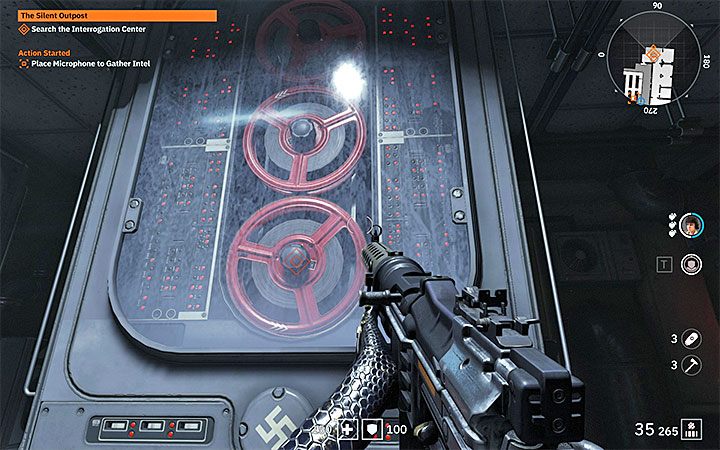 There are many enemies inside the building, but at least those in the initial rooms can be easily and quietly eliminated - The Silent Outpost | Wolfenstein Youngblood Walkthrough - Side missions - Wolfenstein Youngblood Guide