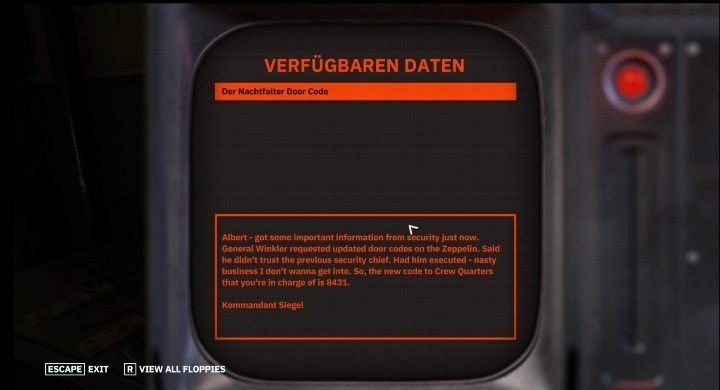Use the floppy disk on any computer so the game may count it as a found treasure - Secrets and collectibles in Der Nachtfalter | Wolfenstein Youngblood - Collectibles and secrets - Wolfenstein Youngblood Guide