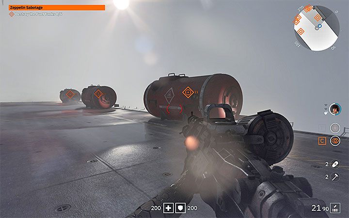 On the roof it is worth sneaking or simply running a lot, because the central part of it is patrolled by a strong enemy called Zitadelle - Zeppelin Sabotage | Wolfenstein Youngblood Walkthrough - Side missions - Wolfenstein Youngblood Guide