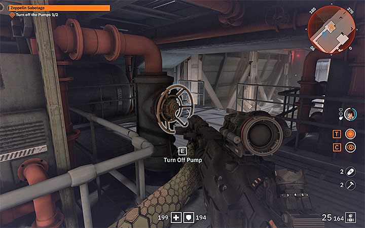 The second goal of the mission is to turn off 2 pumps - Zeppelin Sabotage | Wolfenstein Youngblood Walkthrough - Side missions - Wolfenstein Youngblood Guide