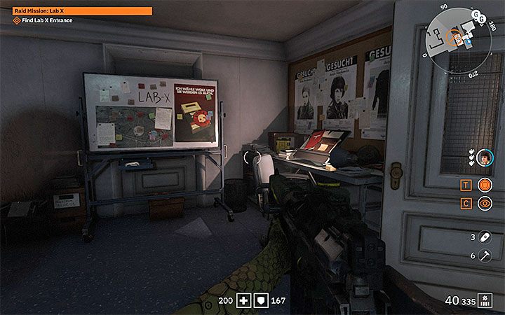 After entering the apartment, be interested in the area shown in the picture - Raid Mission Lab X | Wolfenstein Youngblood Walkthrough - Main story - Wolfenstein Youngblood Guide