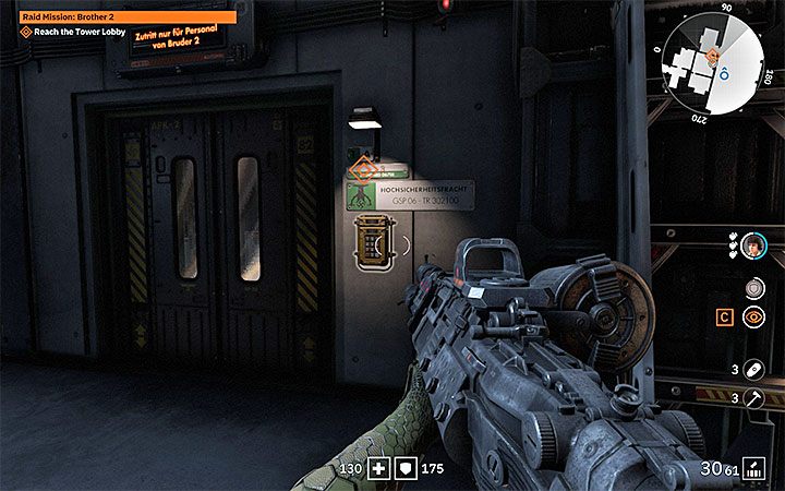 Ultimately, you need to get to the opposite end of the garage and walk up the stairs to the top - Raid Mission Brother 2 | Wolfenstein Youngblood Walkthrough - Main story - Wolfenstein Youngblood Guide