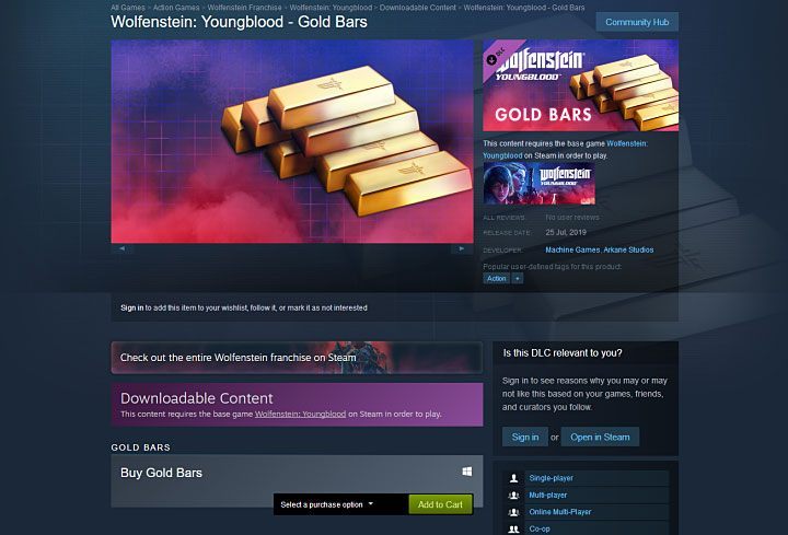 Gold bars are purchased in a special in-game Store - Are there any micropayments in the game in Wolfenstein Youngblood? - FAQ - Frequently Asked Questions - Wolfenstein Youngblood Guide