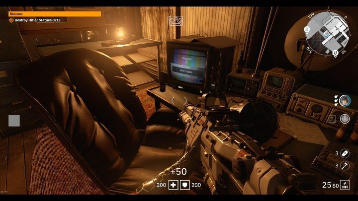 In a dimly lit room there is a computer that is not working - Secrets and collectibles in Viktory Boulevard | Wolfenstein Youngblood - Collectibles and secrets - Wolfenstein Youngblood Guide