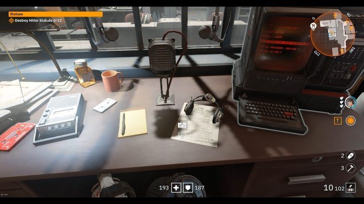 The red tape is on the table, next to the computer on which you can activate the floppy - Secrets and collectibles in Viktory Boulevard | Wolfenstein Youngblood - Collectibles and secrets - Wolfenstein Youngblood Guide