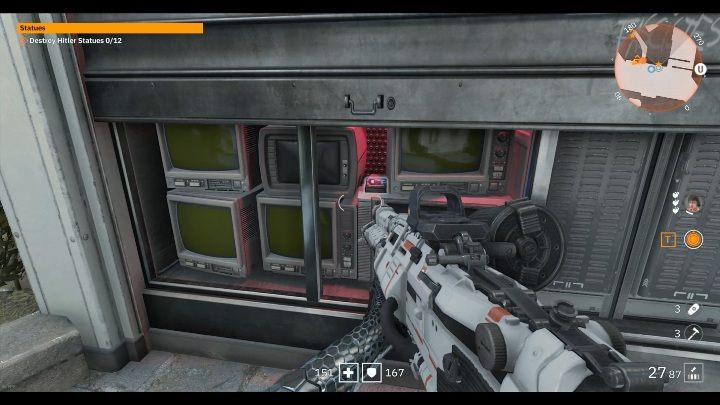 This cover is on display in a shop window full of TVs - Secrets and collectibles in Viktory Boulevard | Wolfenstein Youngblood - Collectibles and secrets - Wolfenstein Youngblood Guide