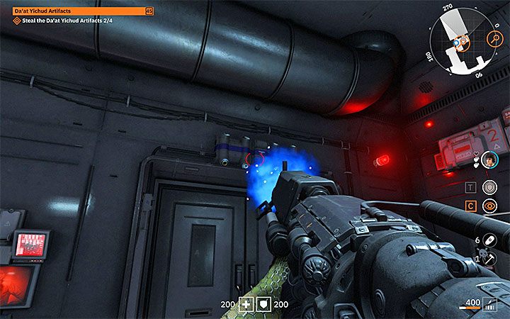 The third artifact is located in the area with a large yellow gate - Daat Yichud Artifacts | Wolfenstein Youngblood Walkthrough - Side missions - Wolfenstein Youngblood Guide