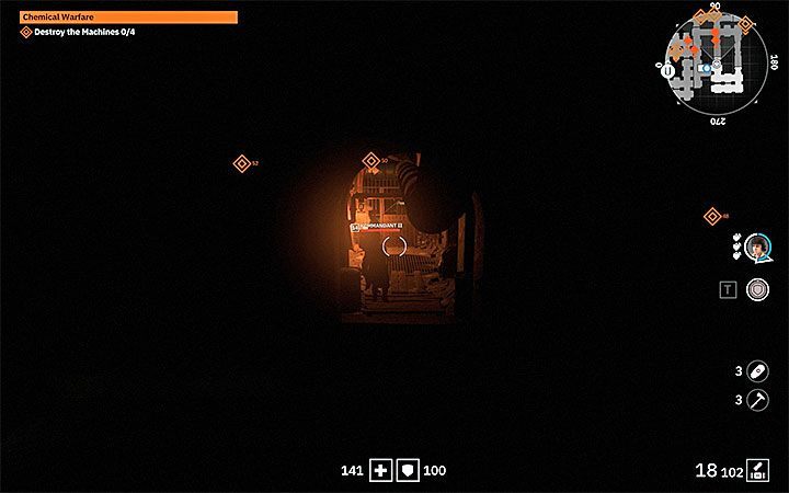 It is very dark in the basement and as a result you have to help yourself with a flashlight - Chemical Warfare | Wolfenstein Youngblood Walkthrough - Side missions - Wolfenstein Youngblood Guide