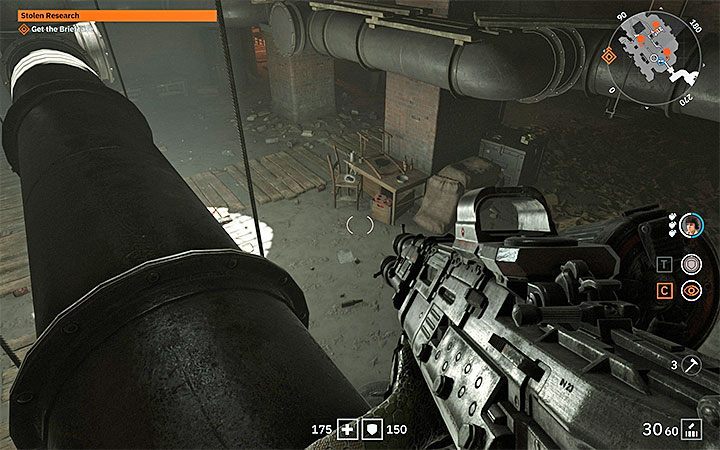 It is very dark in the basement and as a result you have to help yourself with a flashlight - Stolen Research | Wolfenstein Youngblood Walkthrough - Side missions - Wolfenstein Youngblood Guide