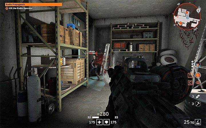 In the new location, you can sneak up or start open battles right away - Radio Propaganda | Wolfenstein Youngblood Walkthrough - Side missions - Wolfenstein Youngblood Guide