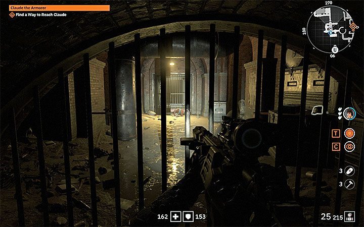 It is very dark in the basement and as a result you have to help yourself with a flashlight - Claude the Armourer | Wolfenstein Youngblood Walkthrough - Side missions - Wolfenstein Youngblood Guide