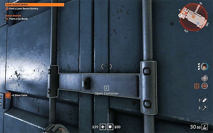 After the battle, reach the blue container - Laser Breach Device | Wolfenstein Youngblood Walkthrough - Side missions - Wolfenstein Youngblood Guide