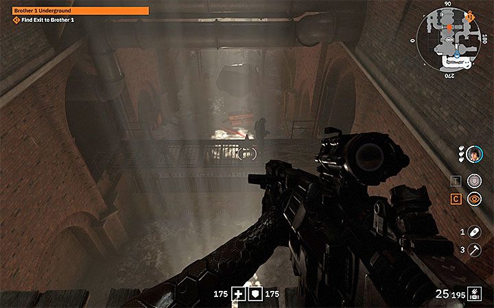 It is very dark in the basement and as a result you have to help yourself with a flashlight - Brother 1 Underground | Wolfenstein Youngblood Walkthrough - Side missions - Wolfenstein Youngblood Guide