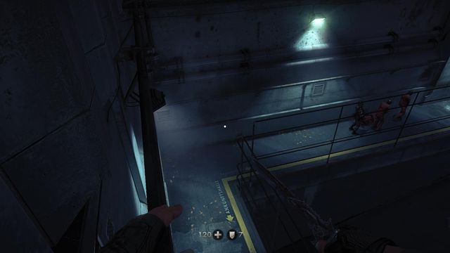Get to the very end of the cornice - The Eisenwald Prison - Main missions - Wolfenstein: The New Order - Game Guide and Walkthrough