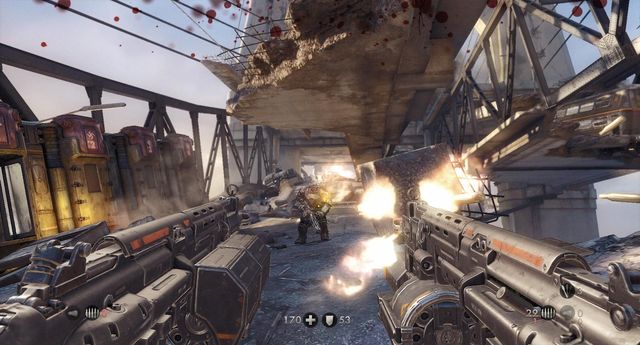 This bridge will be full of enemies - Gibraltar Bridge - Main missions - Wolfenstein: The New Order - Game Guide and Walkthrough