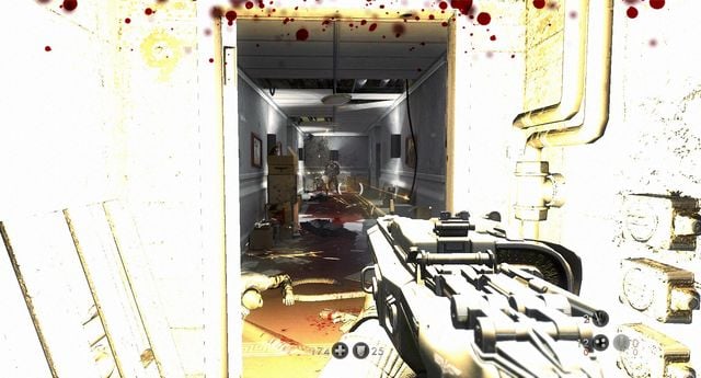 Fight in the corridor of office rooms - Return to London Nautica - Main missions - Wolfenstein: The New Order - Game Guide and Walkthrough