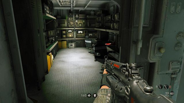 Near the radio operators post - U-Boat - Secrets - Wolfenstein: The New Order - Game Guide and Walkthrough