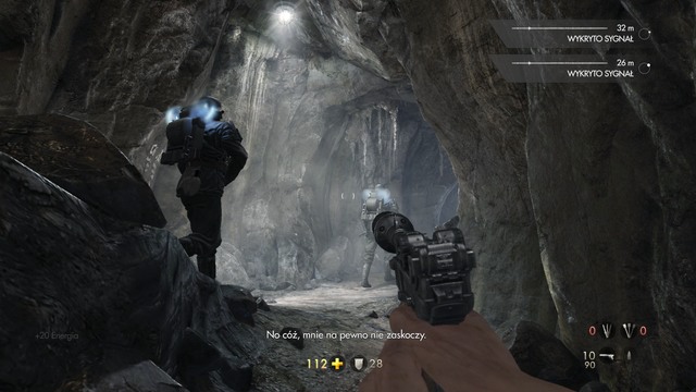 After a brief cut-scene get out of the sinking train, and swim up to the bank - Chapter 4 - Escape! - Walkthrough - Wolfenstein: The Old Blood - Game Guide and Walkthrough