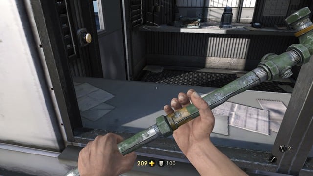 As soon as you deal with the wave of the Nazis, replenish your supplies, and get to the booth in the center of the bridge - Chapter 4 - Escape! - Walkthrough - Wolfenstein: The Old Blood - Game Guide and Walkthrough