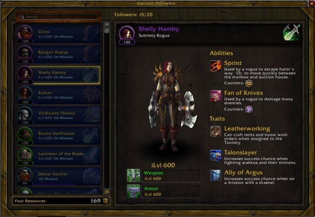 As you can see, it is best to dispatch this follower in the party from Daenea, against Arakkoa. She can also be assigned to one of your buildings. - The system of followers - Detailed guide - World of Warcraft: Warlords of Draenor Game Guide