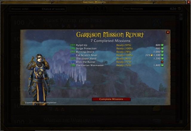 The first change is the change into the system of receiving reports on the completed missions - Garrison Mission Manager + Master Plan - Detailed guide - World of Warcraft: Warlords of Draenor Game Guide