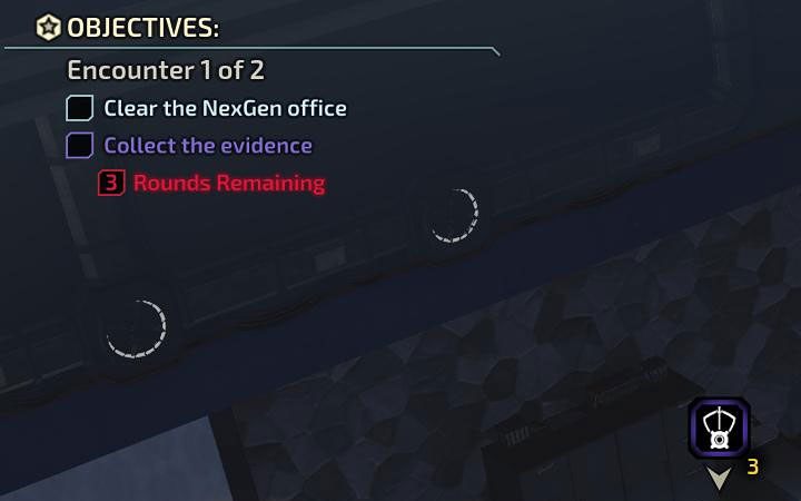 2) Not reaching the indicated container or device in time - Check how many turns/rounds you have to reach them (the example above shows that the player has three turns) - XCOM Chimera Squad: Losing the campaign - how to avoid it? - FAQ - XCOM Chimera Squad Guide