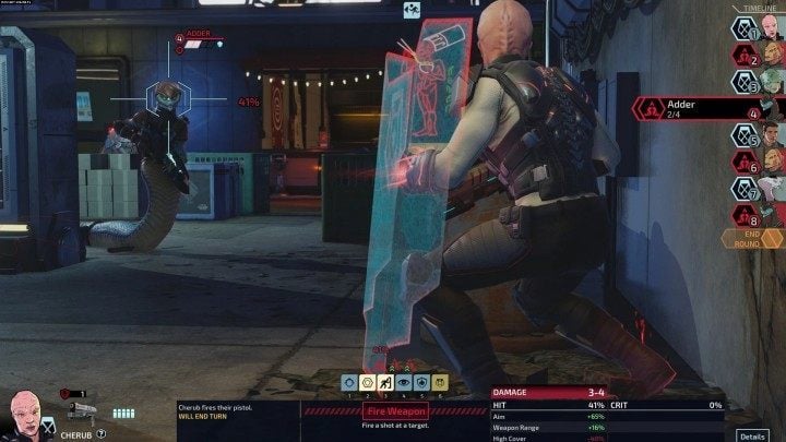 At the bottom of the screen, an action list for the current character is displayed - XCOM Chimera Squad: Turn-based combat guide - Basics - XCOM Chimera Squad Guide