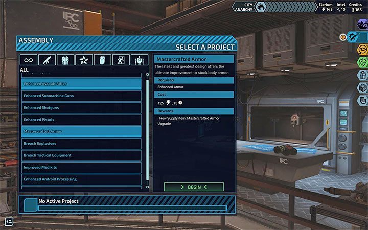 Elerium is used to finance new technologies in the Assembly tab in the citys menu - XCOM Chimera Squad: Resources - what are they for? - FAQ - XCOM Chimera Squad Guide