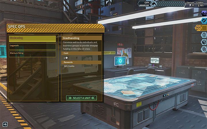 5) Spec Ops - They are unlocked soon after starting the game and can be selected from the city map - XCOM Chimera Squad: Resources - what are they for? - FAQ - XCOM Chimera Squad Guide