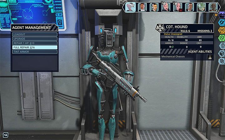 Androids, unlike agents, do not automatically recover all health points after completing a mission - XCOM Chimera Squad: Androids, tips - Basics - XCOM Chimera Squad Guide