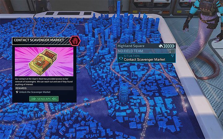 The Scavenger button isnt initially visible on the city map - XCOM Chimera Squad: Scavenger Market - how to unlock? - FAQ - XCOM Chimera Squad Guide