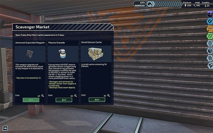 All things in the marketplace are bought with Intel - XCOM Chimera Squad: Scavenger Market - how to unlock? - FAQ - XCOM Chimera Squad Guide