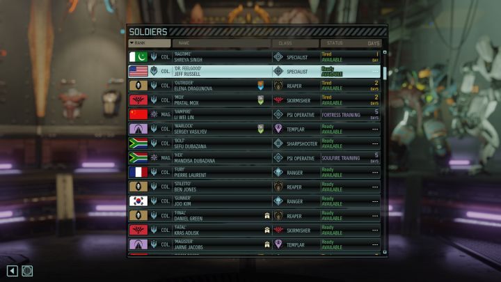New soldiers on the soldier list. - Acquiring new faction soldiers | Resistance factions - Resistance factions - XCOM 2 Game Guide