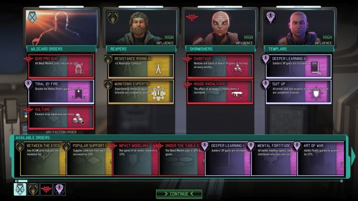 Influence with resistance factions can reach High level. - Increasing influence with resistance factions | Resistance factions - Resistance factions - XCOM 2 Game Guide