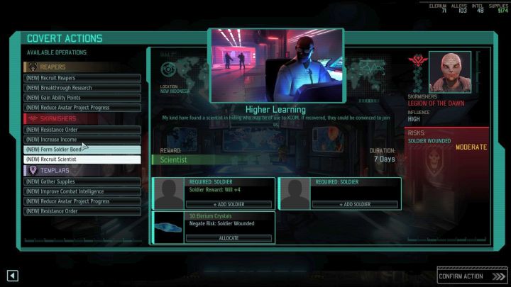You can recruit new personnel by completing Covert Actions. - How to get engineers and scientists? | FAQ - FAQ - XCOM 2 Game Guide
