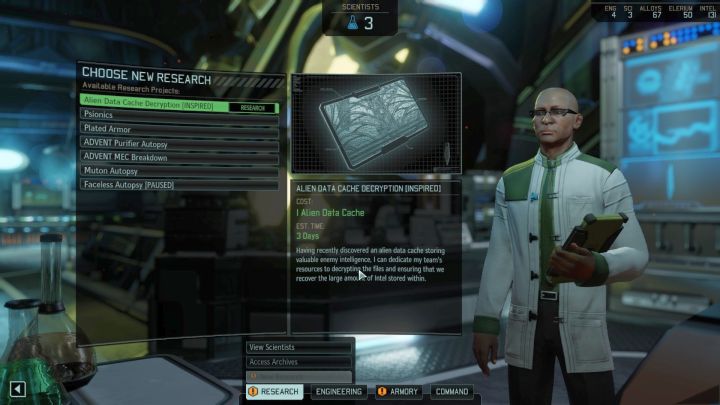 Inspire greatly reduces time needed to complete a research. - Research - Inspire and Breakthrough | Game mechanics - Game mechanics - XCOM 2 Game Guide