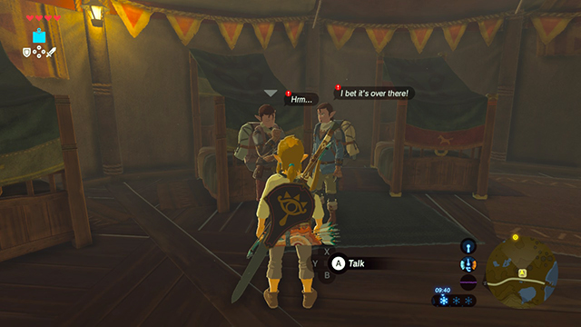 Talk to the treasure hunters - Side quests in Dueling Peaks Tower in Zelda Breath of the Wild - Side quests - The Legend of Zelda Breath of the Wild Guide
