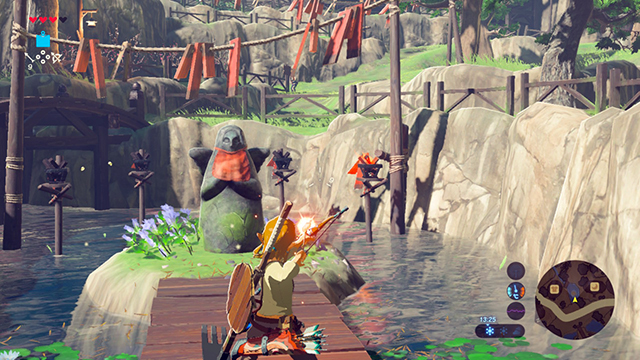 Ignite the torches with your fire arrows - Side quests in Dueling Peaks Tower in Zelda Breath of the Wild - Side quests - The Legend of Zelda Breath of the Wild Guide