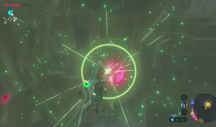 When you jump up, aim at the pink spots. - Divine Beast Vah Ruta | Bossfight in Zelda Breath of the Wild - Bossfights - The Legend of Zelda Breath of the Wild Guide