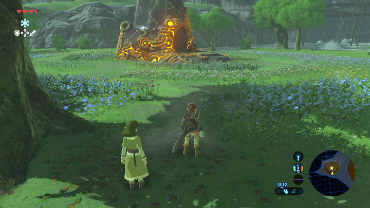 Reach the shrine so as not to destroy the flowers - Dueling Peaks Tower | Shrines in Zelda Breath of the Wild - Shrines - The Legend of Zelda Breath of the Wild Guide